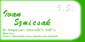 ivan szmicsak business card